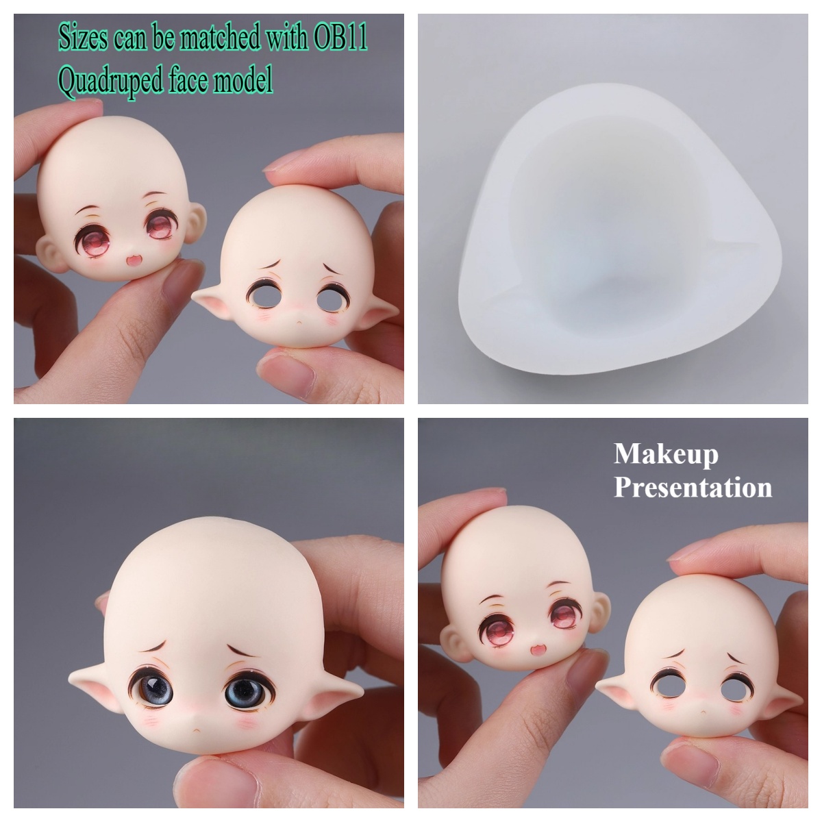 Diy Q - Molde de silicona Facial con orejas
