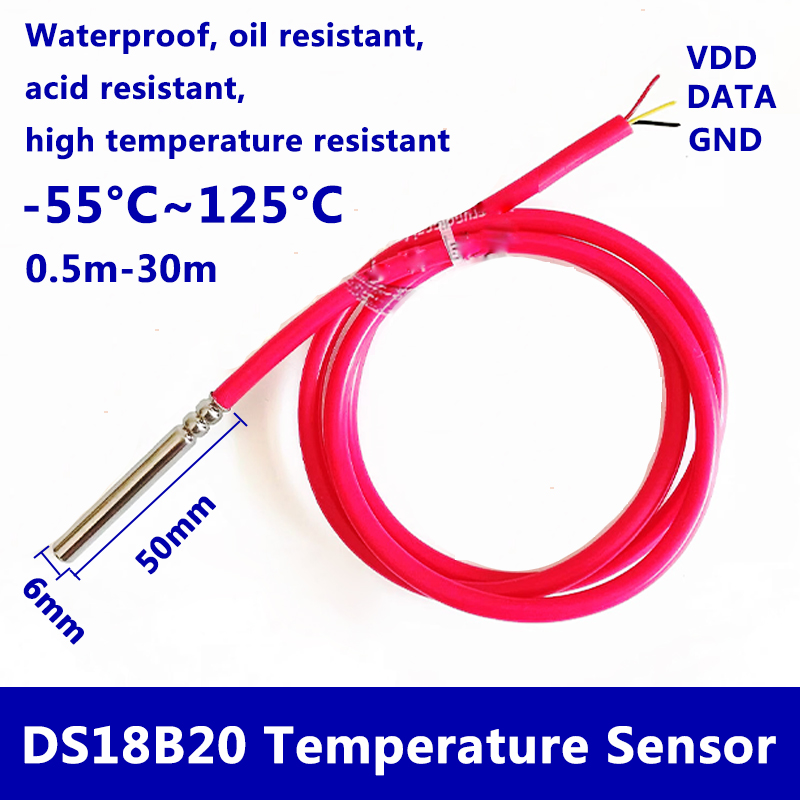 Ds18B20 Temperature Sensor - DS18B20 sensor de temperatura Digital impermeable