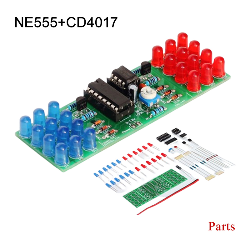 IC LED rojo azul luces intermi - Diy Electronics Learning Kit reseña y precio