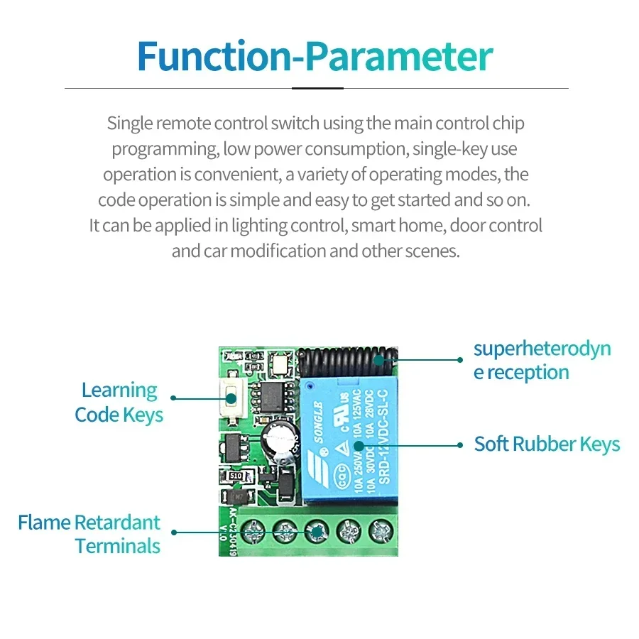 DC 12V Control remoto interrup - Rf 433Mhz Module reseña y precio